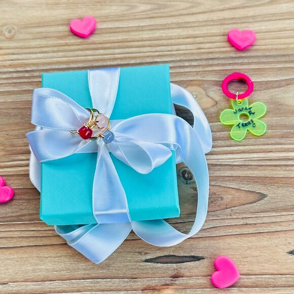 Tiffany & Co 18k Blue Chalcedony Sugar Stacks Ring, Sz 7 - Picture 4 of 4